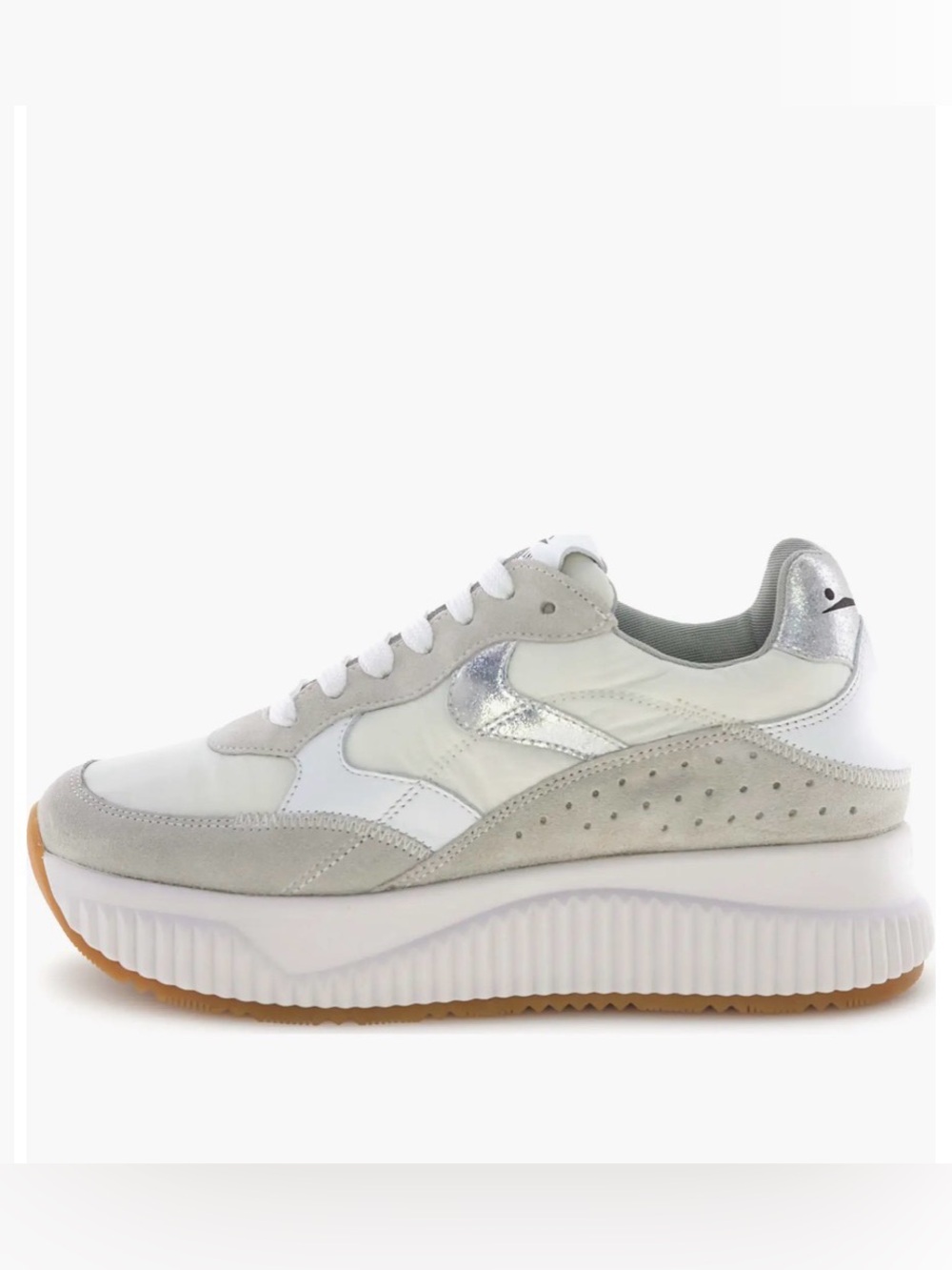 NWT VOILE BLANCHE Lana Fresh Metallic Sneaker in Ice-White